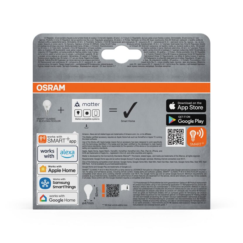 LED-Lampe 'Smart+ WiFi CLP' RGBW 4,9 W E14 470 lm, dimmbar 3er-Pack