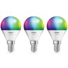 LED-Leuchtmittelset 'SMART WiFi CLP' dimmbar Tropfen matt E14 4,9 W 470 lm RGB - tunable white 3 Stück