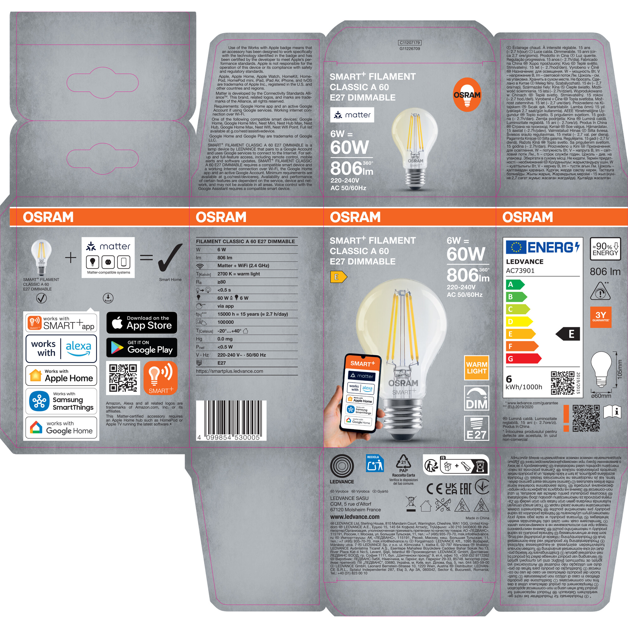 LED-Leuchtmittel 'Classic Shapes' GU10 6 W 806 lm