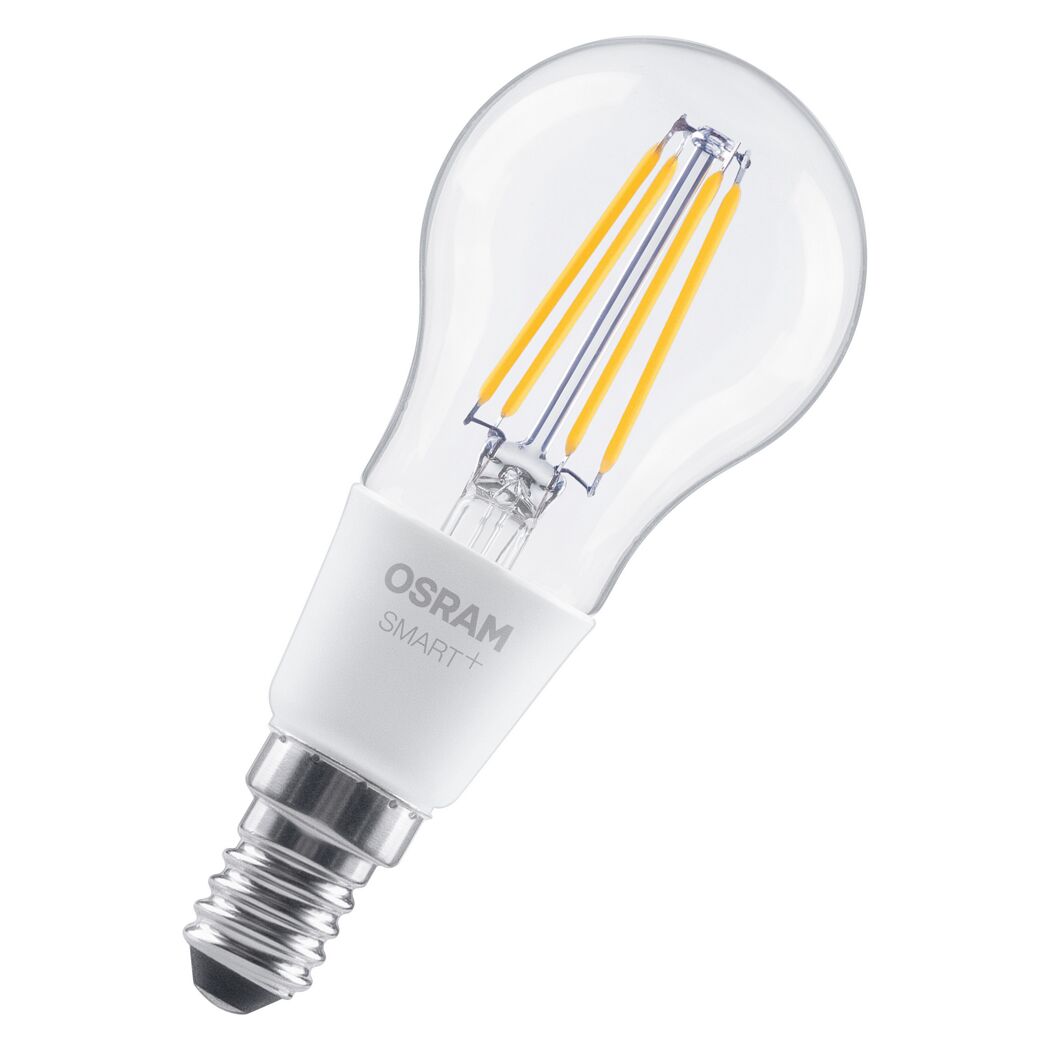 LED-Leuchtmittel 'SMART+ MATTER Filament Classic shapes Dimmable' dimmbar Tropfen klar E14 4 W 470 lm warmweiß