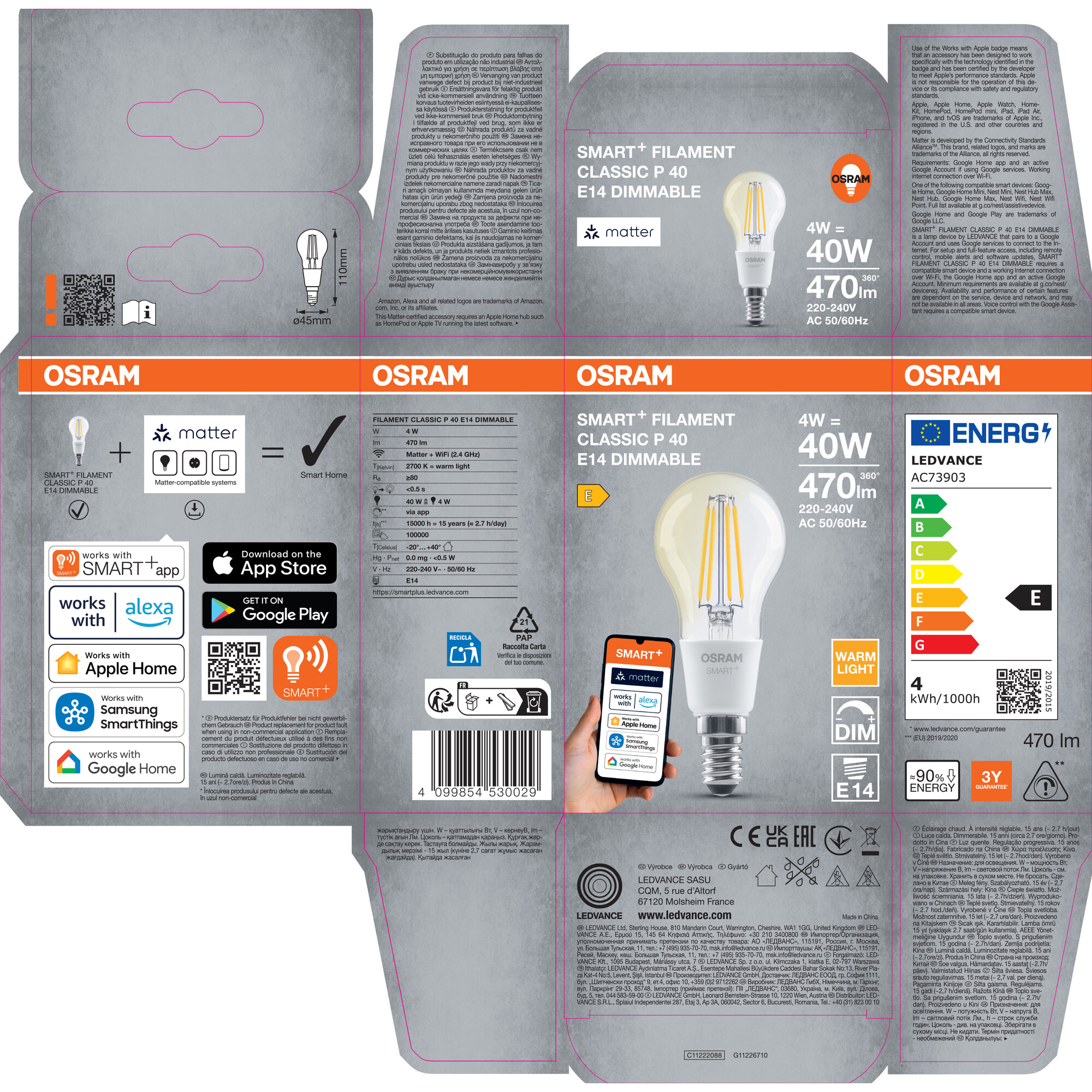LED-Tropfen 'Classic Shapes' 4 W 470 lm