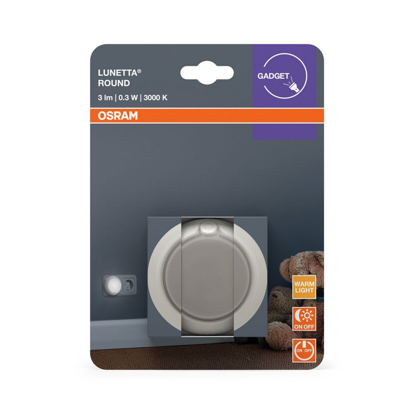 LED-Nachtlicht 'Lunetta Round' 0,3 W 3 lm warmweiß Ø 7,1 x 5 cm