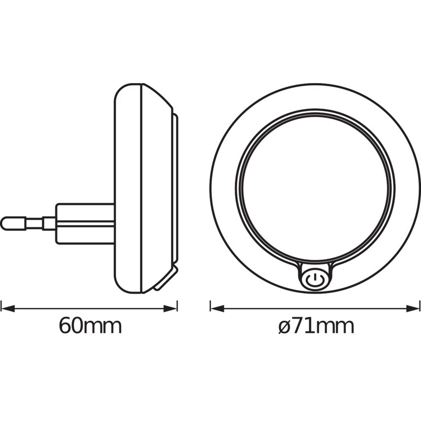 LED-Nachtlicht 'Lunetta Round' 0,3 W 3 lm warmweiß Ø 7,1 x 5 cm
