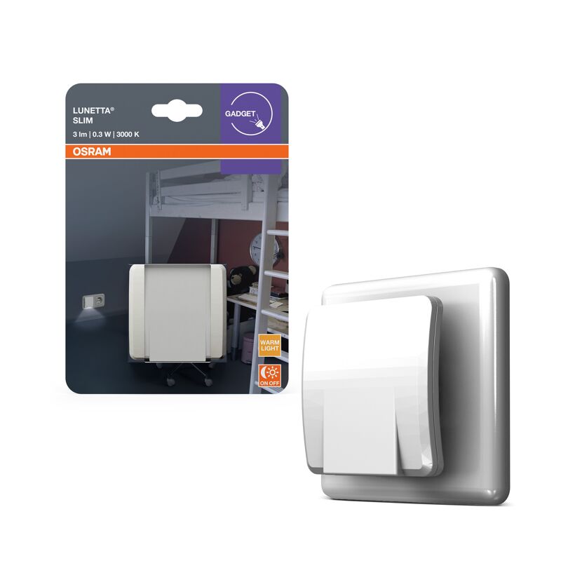 LED-Nachtlicht 'Lunetta Slim' 0,3 W 3 lm warmweiß 6 x 6 x 5,8 cm