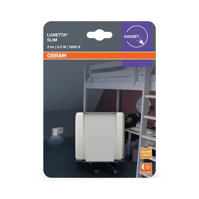 LED-Nachtlicht 'Lunetta Slim' 0,3 W 3 lm warmweiß 6 x 6 x 5,8 cm