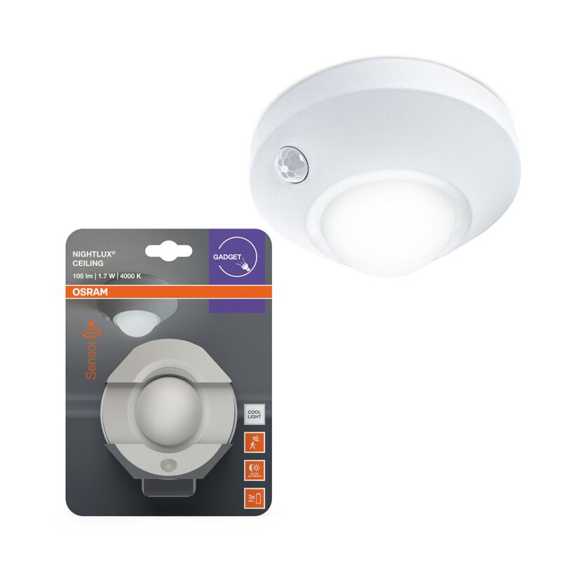 LED-Nachtlicht 'Nightlux Ceiling' 1,7 W 105 lm neutralweiß Ø 8,6 x 4,7 cm