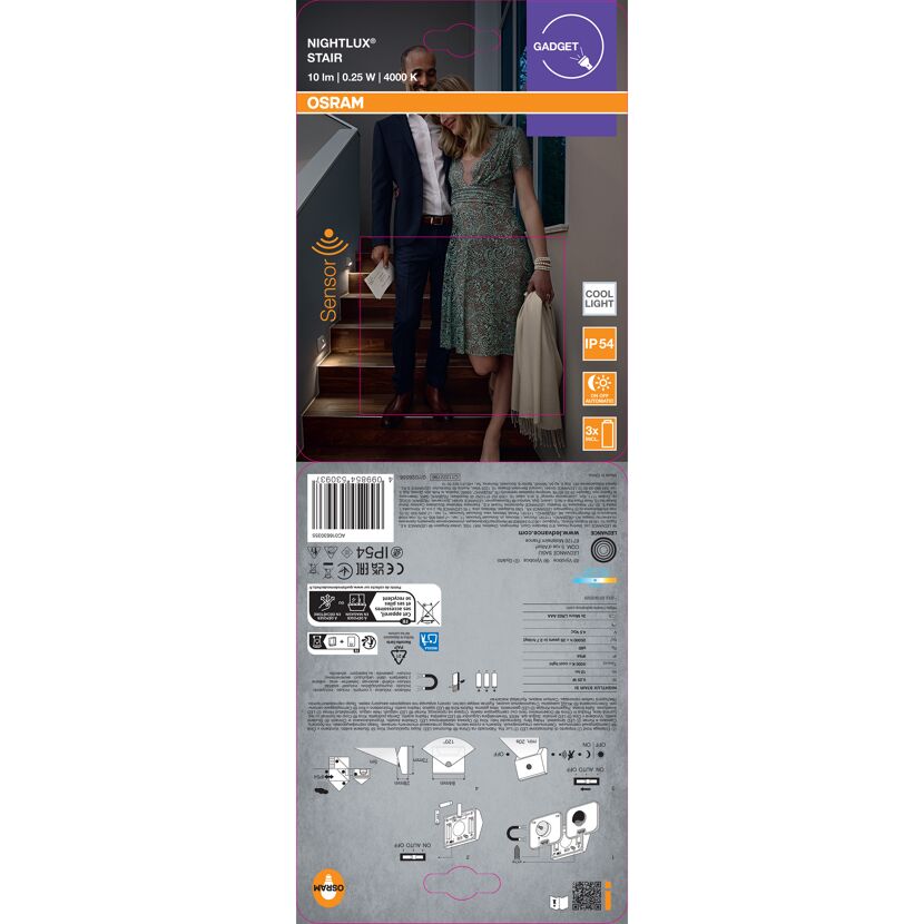 LED-Nachtlicht 'Nightlux Stair' 0,25 W 10 lm neutralweiß 8,4 x 7,3 x 2,8 cm