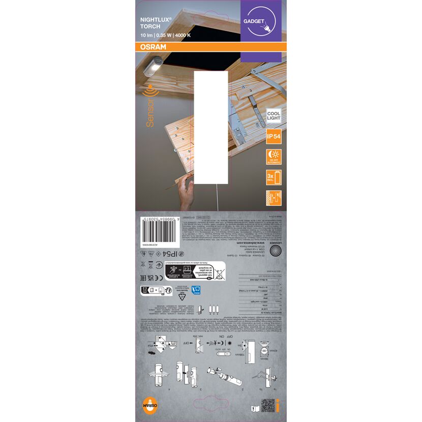 LED-Nachtlicht 'Nightlux Torch' 0,35 W 10 lm neutralweiß 4,2 x 10,8 x 3,6 cm