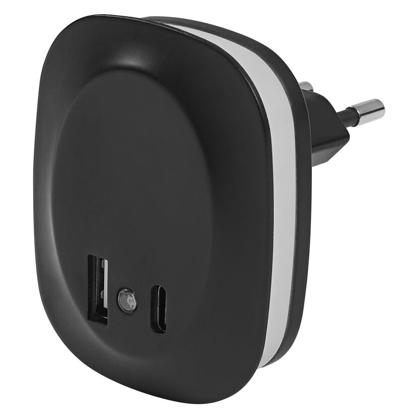 LED-Nachtlicht 'Lunetta Edge USB A&C' 12,5 W 9 lm warmweiß 6 x 7 x 5,8 cm