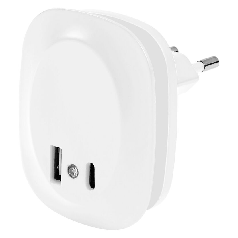 LED-Nachtlicht 'Lunetta Edge USB A&C' 12,5 W 9 lm warmweiß 6 x 7 x 5,8 cm