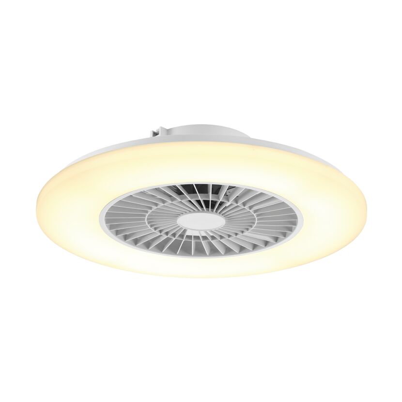 LED-Deckenleuchte mit Ventilator weiß, Fernbedienung Ø 60 x 17 cm