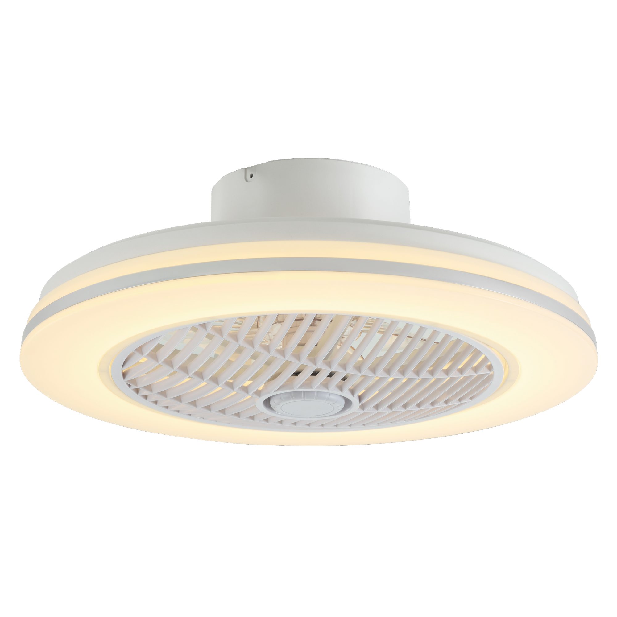 LED-Deckenleuchte mit Ventilator weiß, Fernbedienung Ø 51 cm
