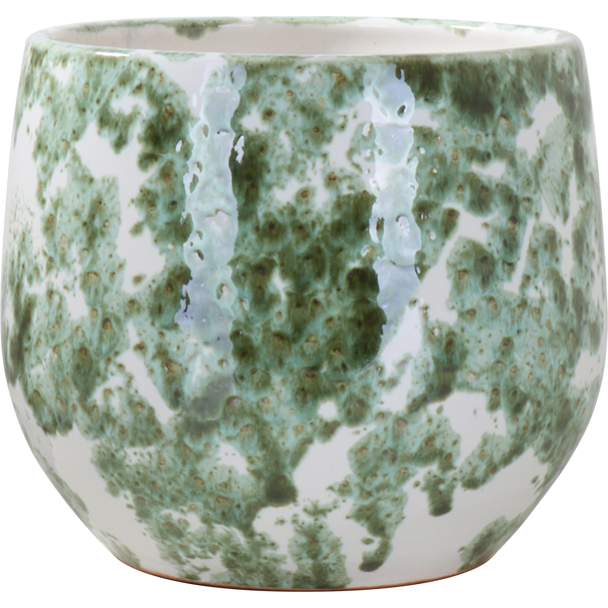 Übertopf 'Baca' weiß/grün Ø 16 x 14 cm