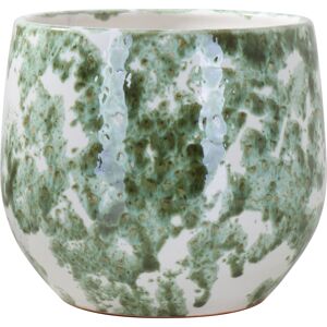 Übertopf 'Baca' weiß/grün Ø 22 x 20 cm