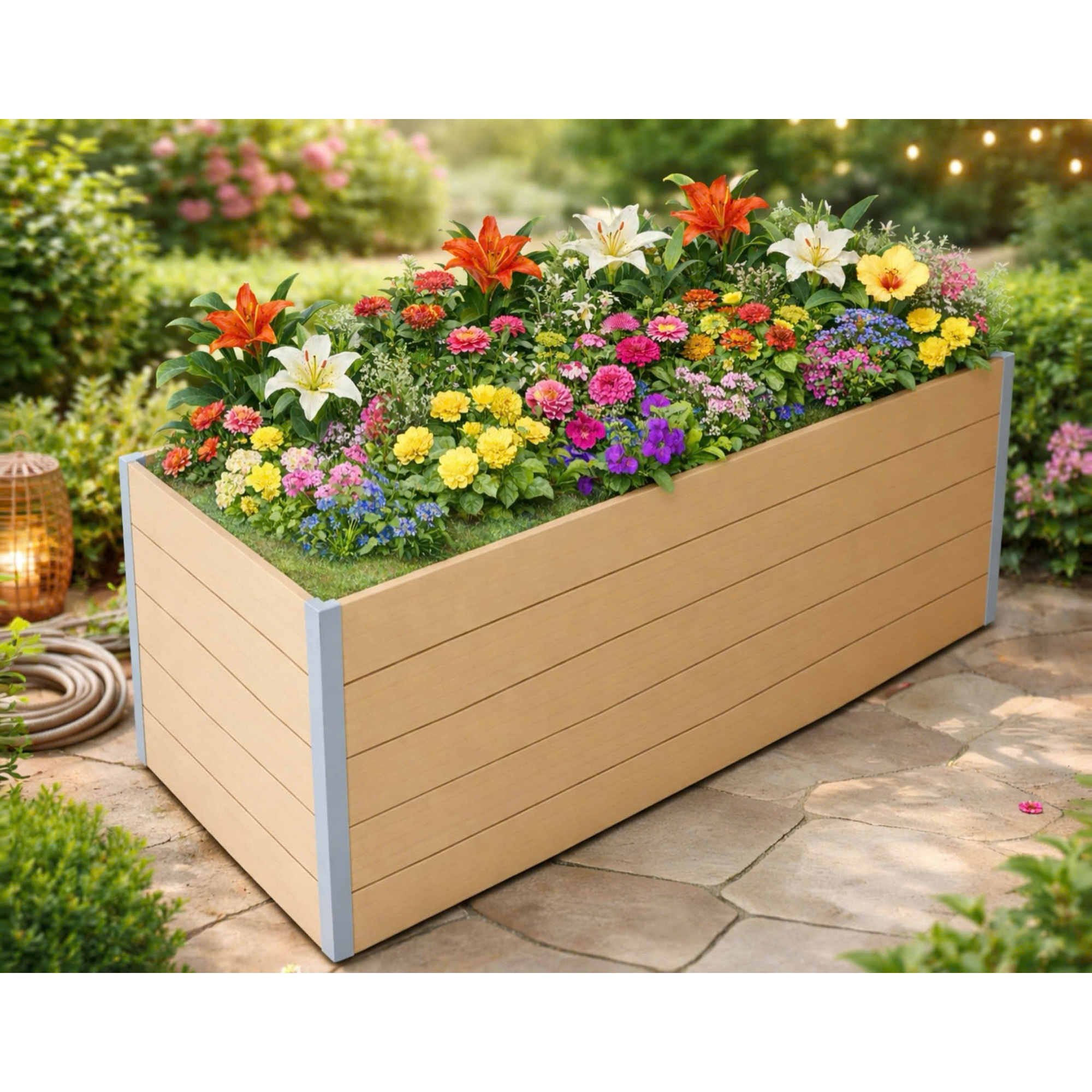 Hochbeet WPC sand 160 x 75 x 70 cm