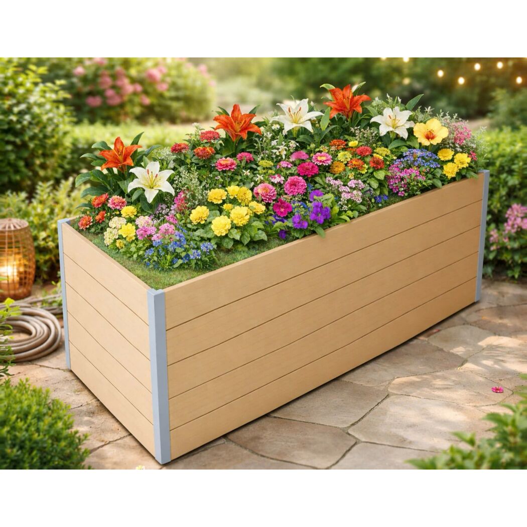 Hochbeet WPC sand 160 x 75 x 70 cm