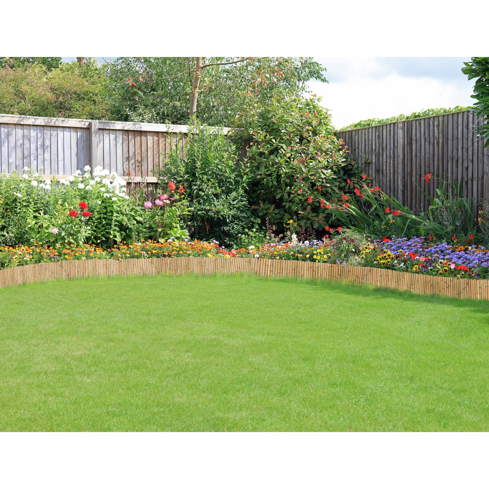 Beetabtrennung Bambus naturfarben 114 x 18/36 cm