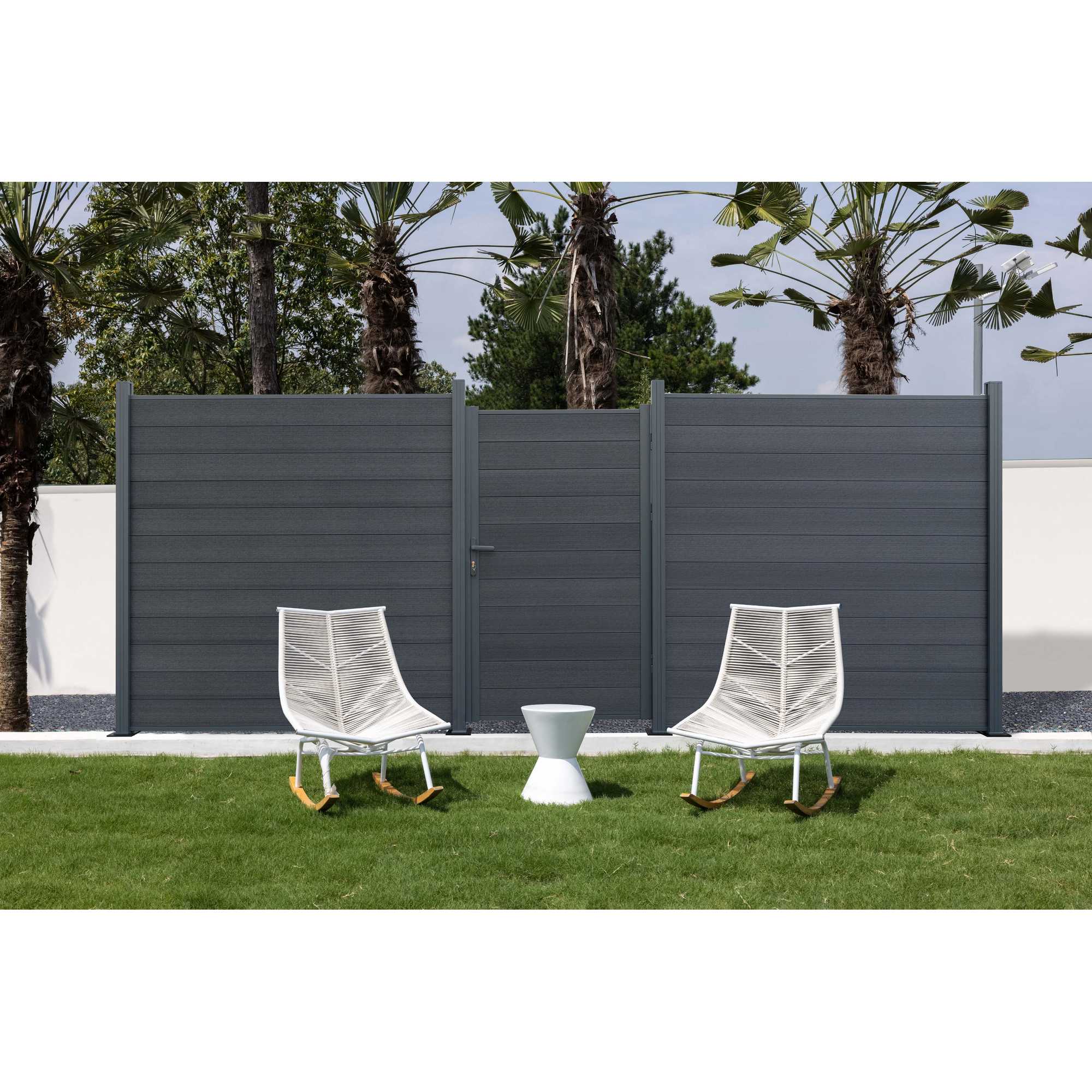 Zaun-Tor 'Tim' WPC anthrazit 103 x 175 x 16 cm