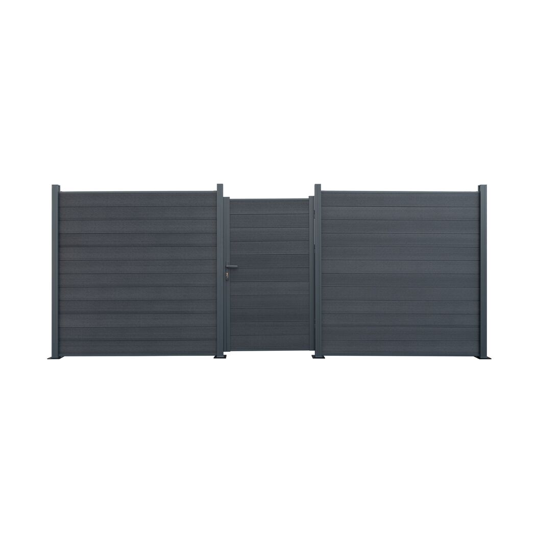 Zaun-Tor 'Tim' WPC anthrazit 103 x 175 x 16 cm