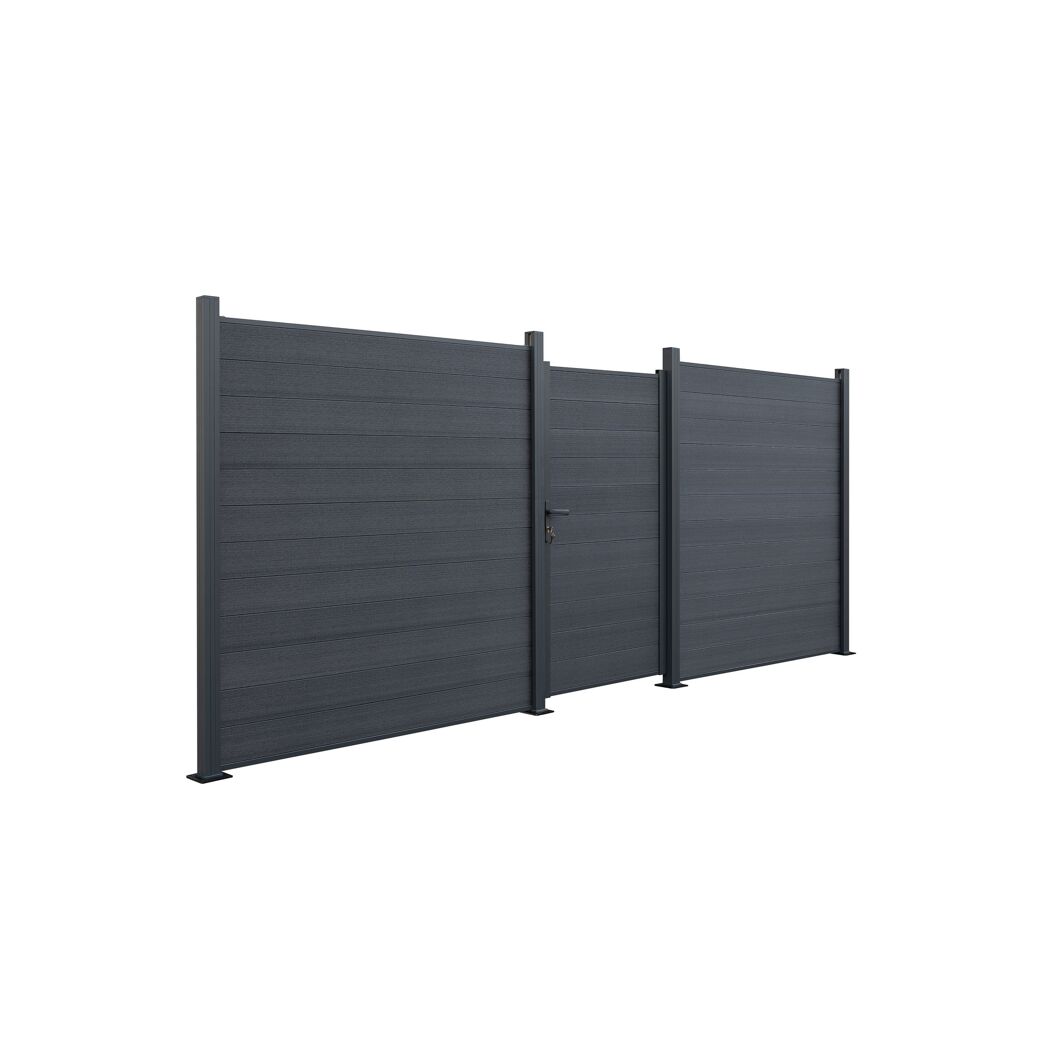 Zaun-Tor 'Tim' WPC anthrazit 103 x 175 x 16 cm