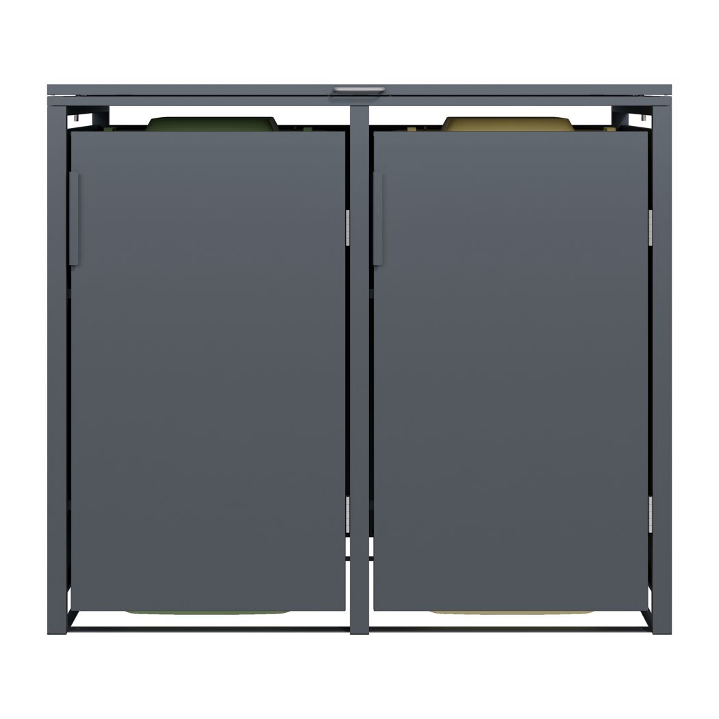 Mülltonnenbox 'Clara' mit Softclose anthrazit 132 x 116 x 80 cm