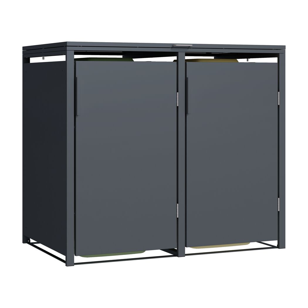 Mülltonnenbox 'Clara' mit Softclose anthrazit 132 x 116 x 80 cm