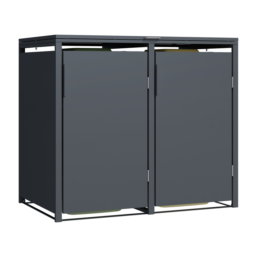 Mülltonnenbox 'Clara' mit Softclose anthrazit 132 x 116 x 80 cm
