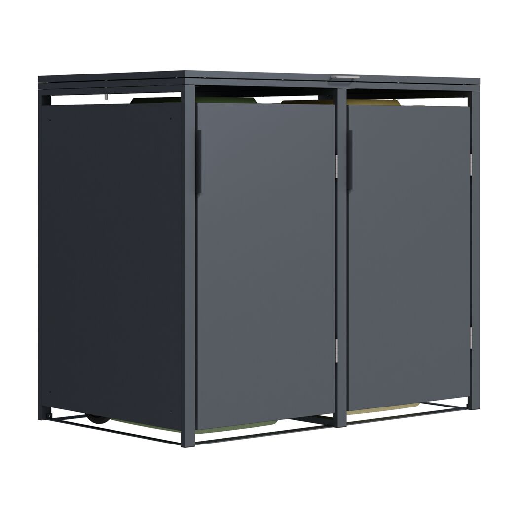 Mülltonnenbox 'Clara' mit Softclose anthrazit 132 x 116 x 80 cm