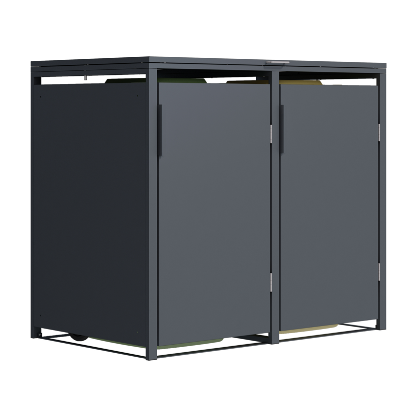 Mülltonnenbox 'Clara' mit Softclose anthrazit 132 x 116 x 80 cm