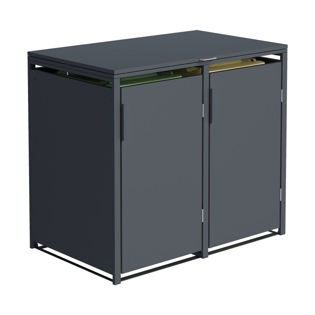 Mülltonnenbox 'Clara' mit Softclose anthrazit 132 x 116 x 80 cm