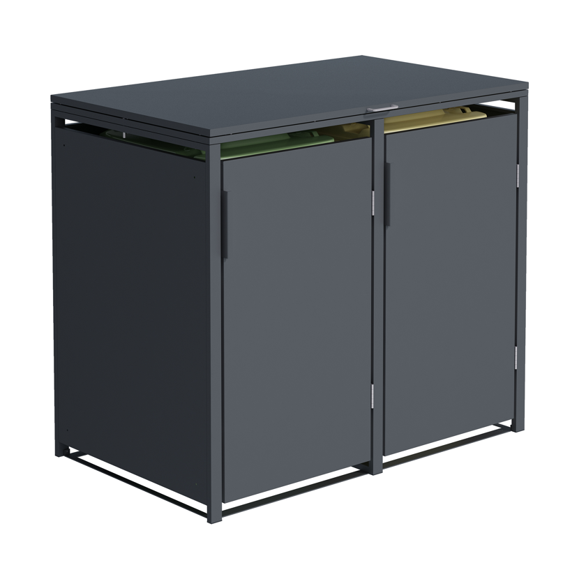 Mülltonnenbox 'Clara' mit Softclose anthrazit 132 x 116 x 80 cm
