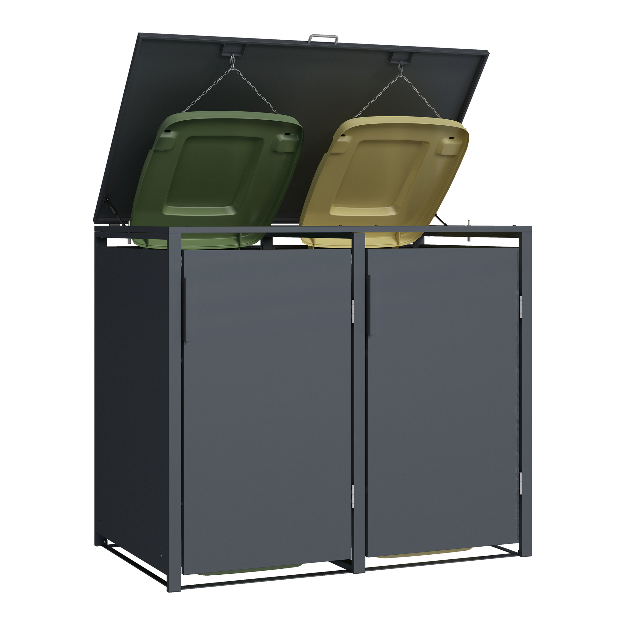 Mülltonnenbox 'Clara' mit Softclose anthrazit 132 x 116 x 80 cm