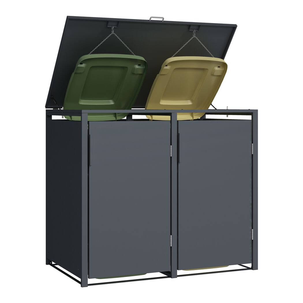Mülltonnenbox 'Clara' mit Softclose anthrazit 132 x 116 x 80 cm