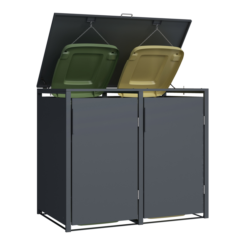 Mülltonnenbox 'Clara' mit Softclose anthrazit 132 x 116 x 80 cm