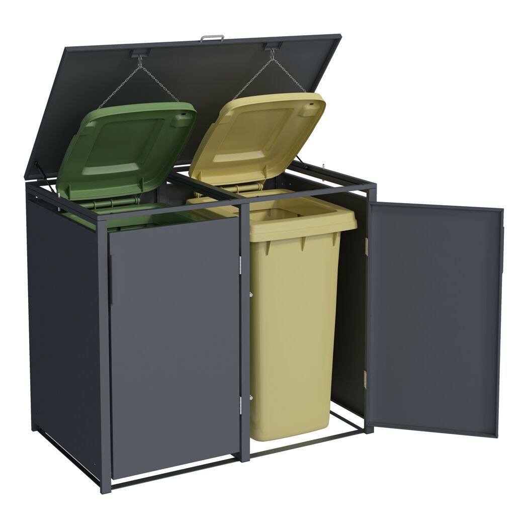 Mülltonnenbox 'Clara' mit Softclose anthrazit 132 x 116 x 80 cm