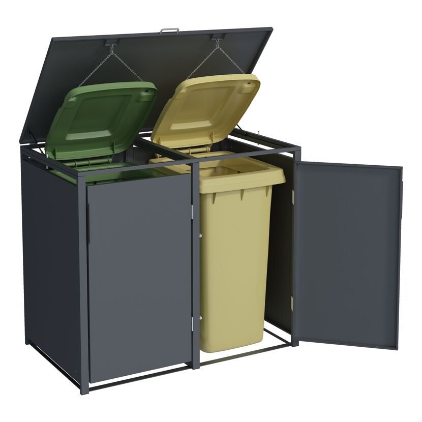 Mülltonnenbox 'Clara' mit Softclose anthrazit 132 x 116 x 80 cm