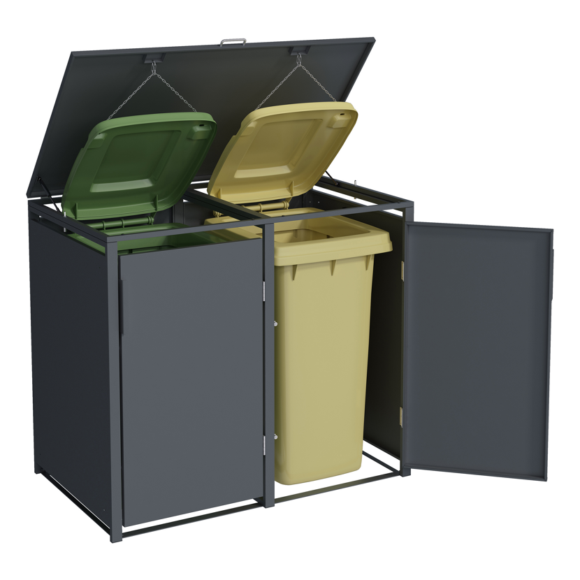 Mülltonnenbox 'Clara' mit Softclose anthrazit 132 x 116 x 80 cm