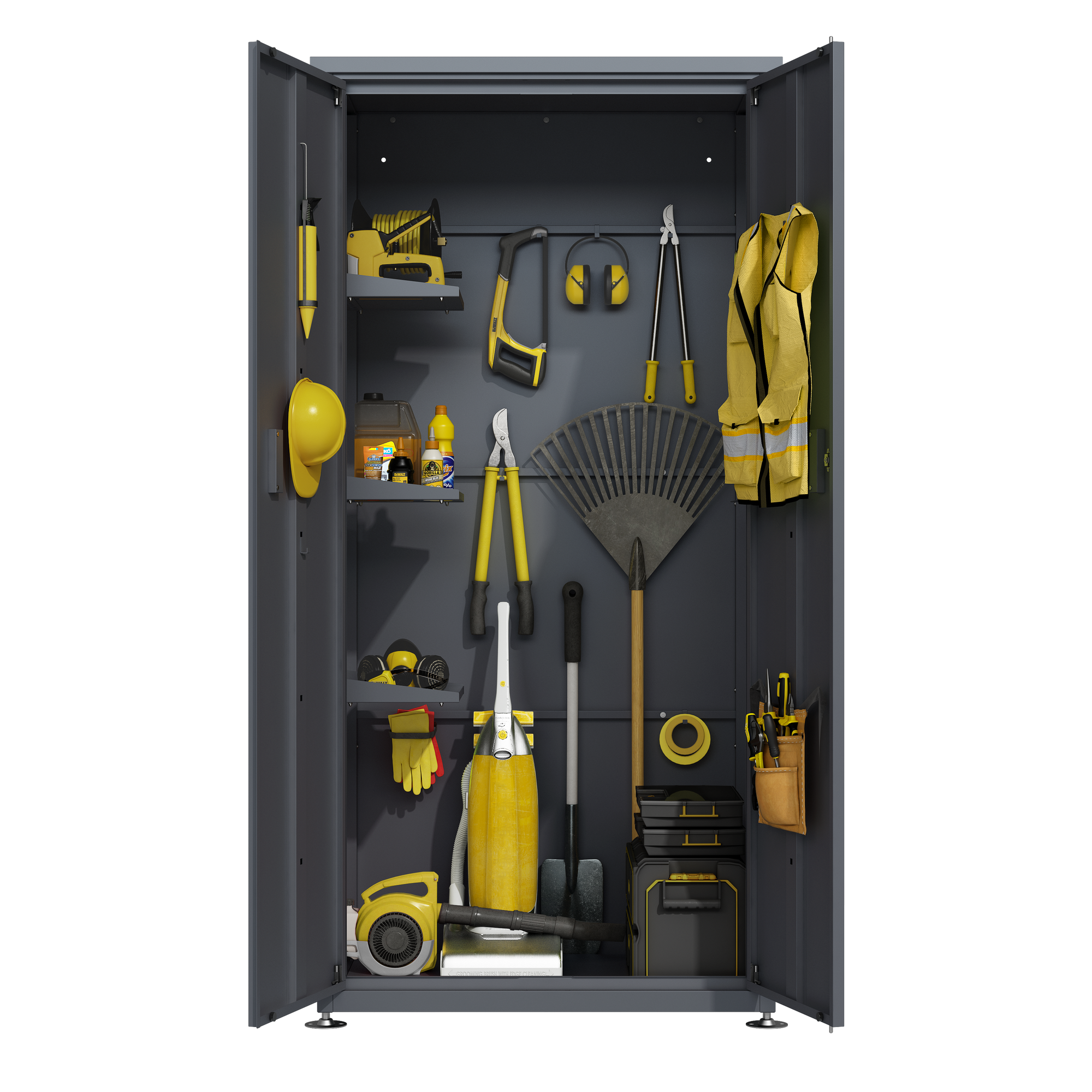 Geräteschrank 'Hanna' Stahl anthrazit 90 x 187 x 65 cm