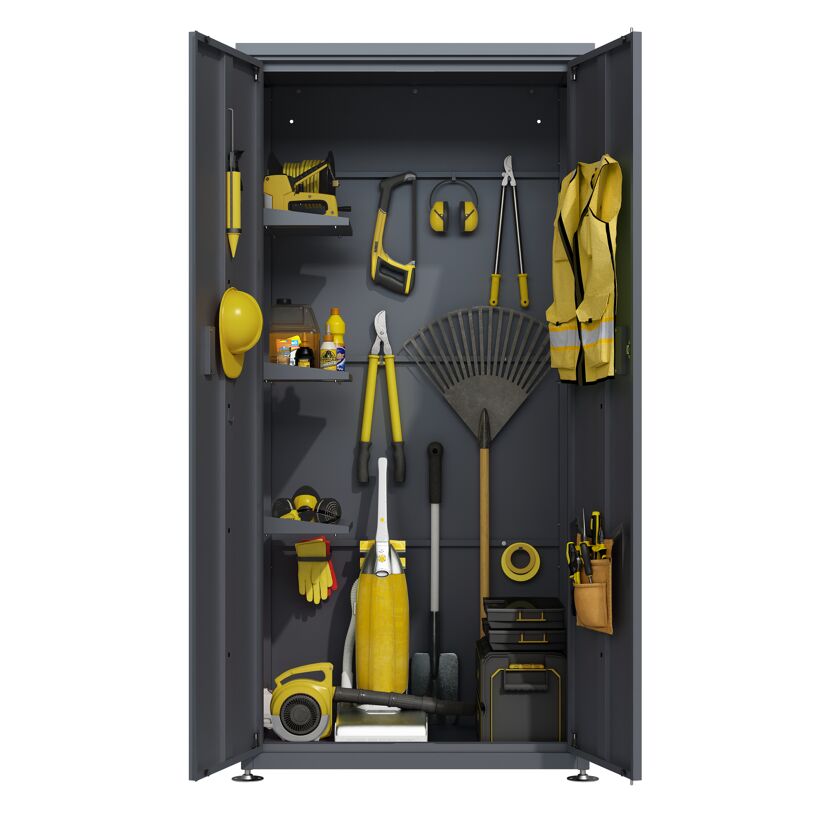 Geräteschrank 'Hanna' Stahl anthrazit 90 x 187 x 65 cm