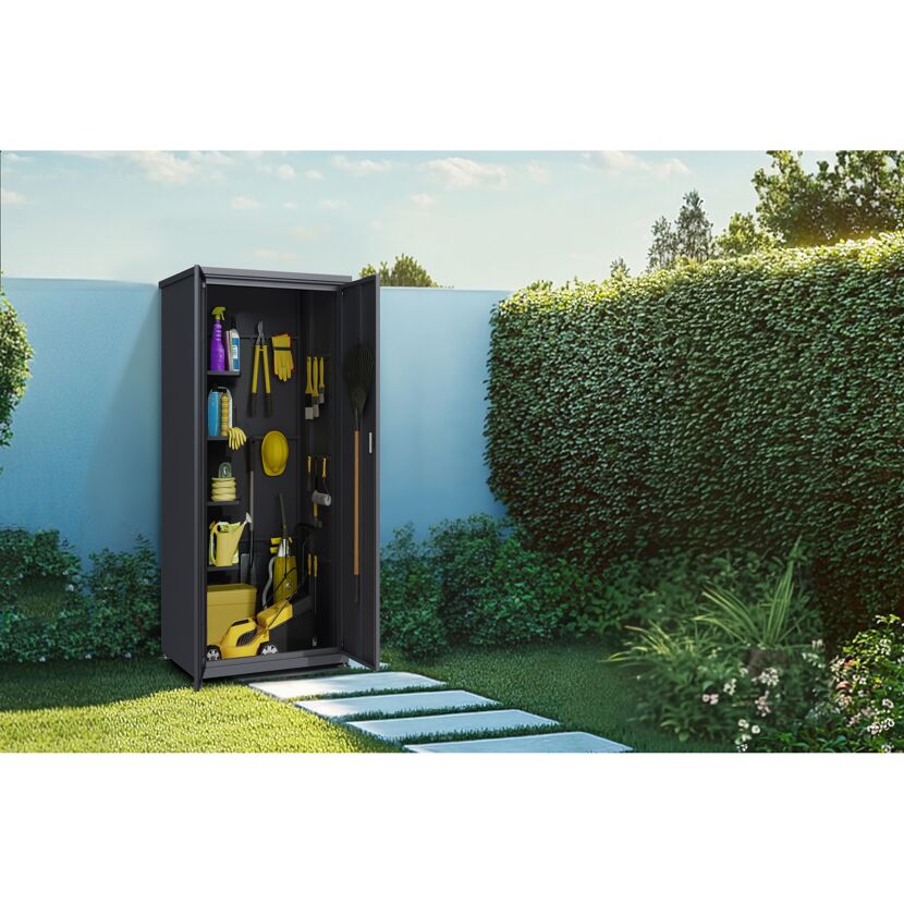 Geräteschrank 'Hanna' Stahl anthrazit 90 x 187 x 65 cm