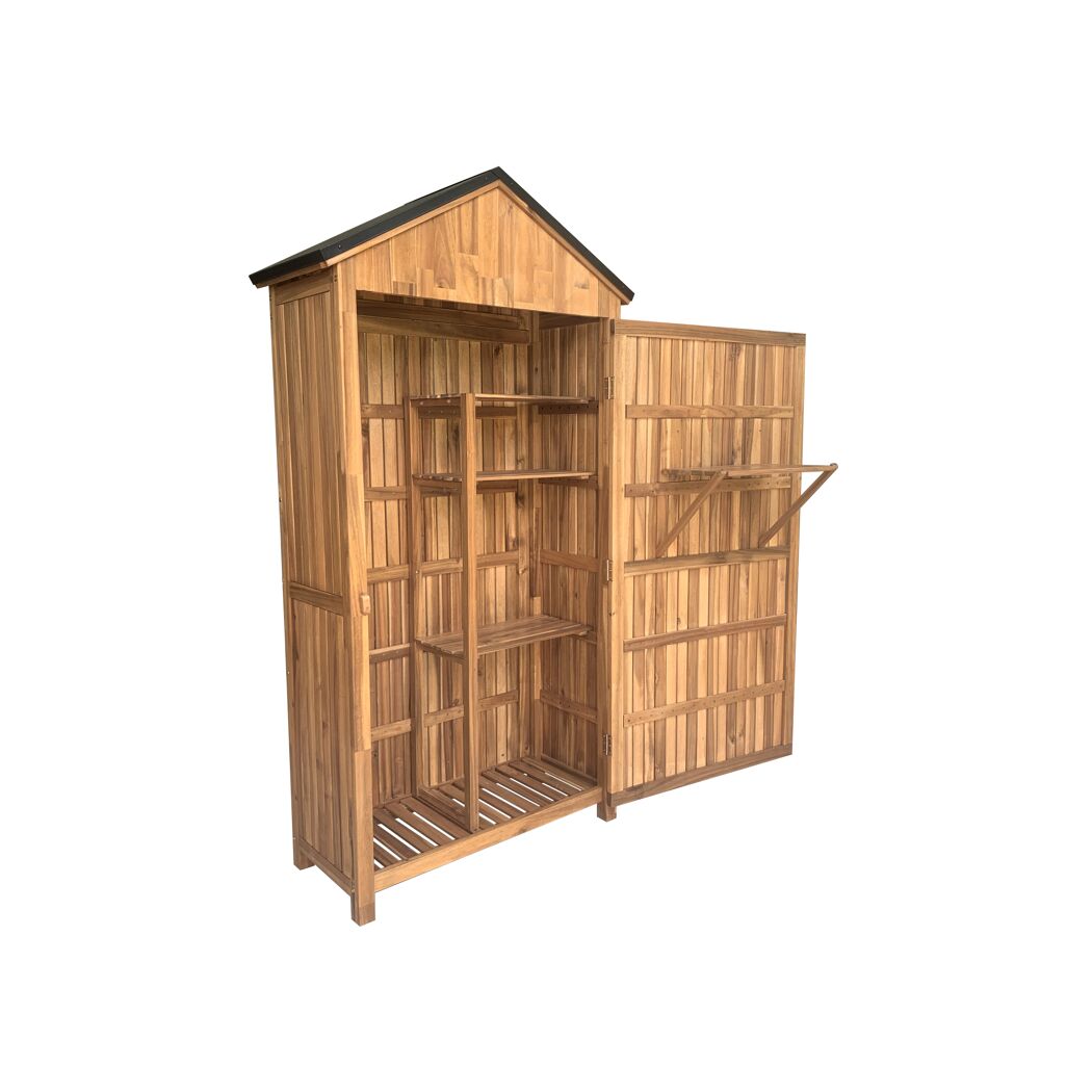 Geräteschrank 'Bella' Akazienholz naturbelassen 100 x 190 x 42,8 cm