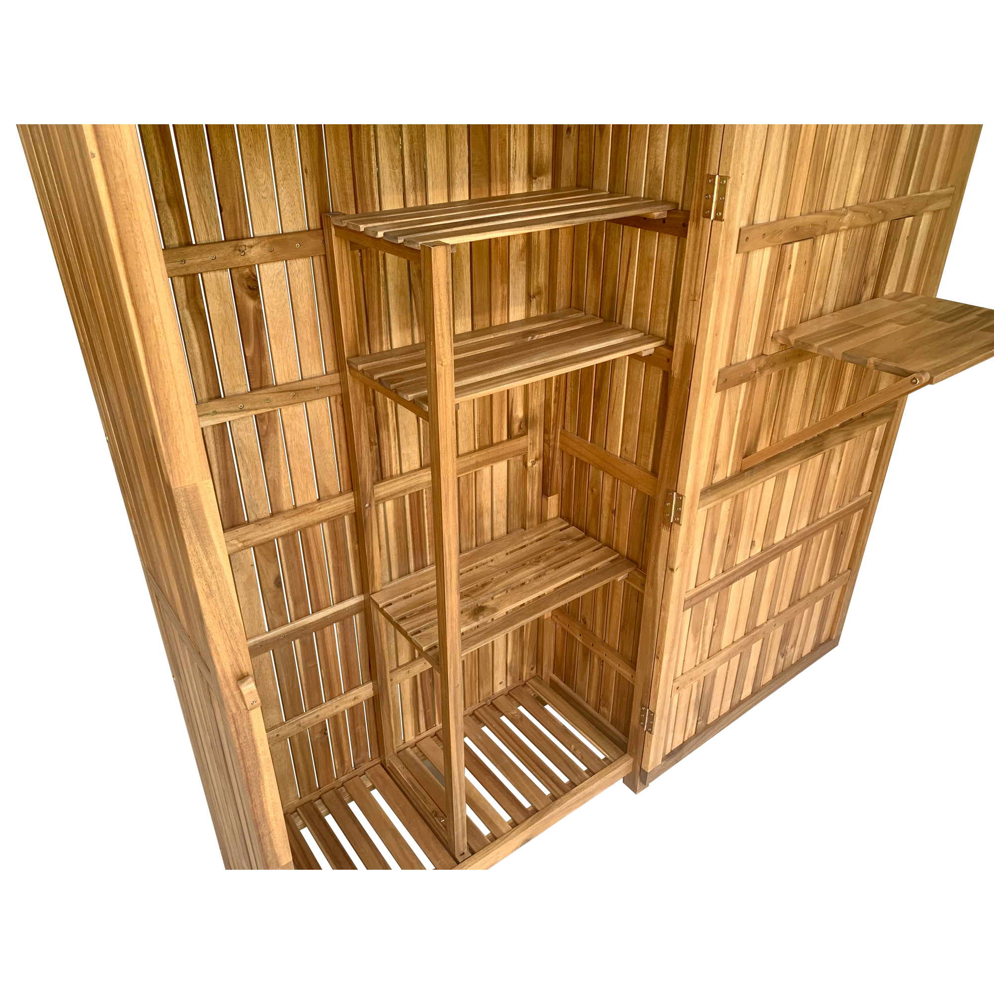 Geräteschrank 'Bella' Akazienholz naturbelassen 100 x 190 x 42,8 cm