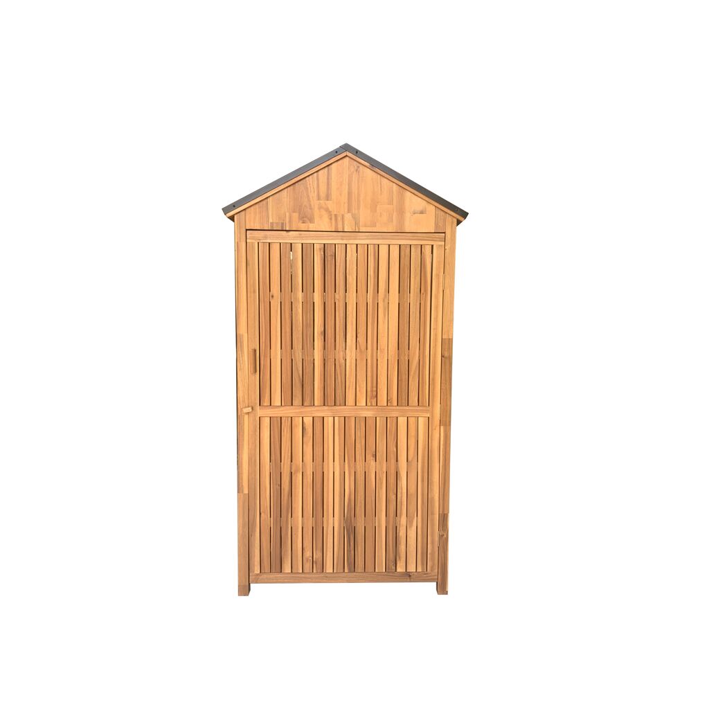 Geräteschrank 'Bella' Akazienholz naturbelassen 100 x 190 x 42,8 cm