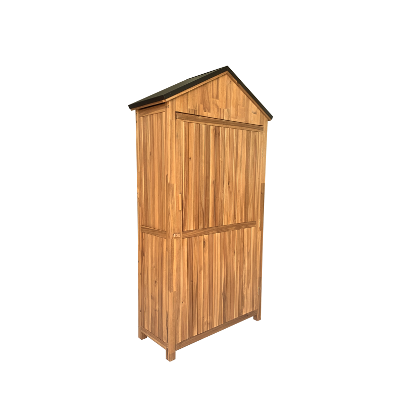 Geräteschrank 'Bella' Akazienholz naturbelassen 100 x 190 x 42,8 cm