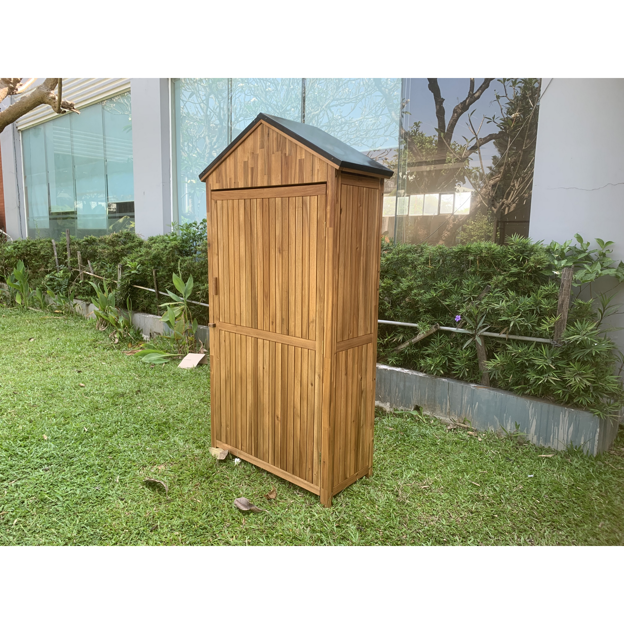 Geräteschrank 'Bella' Akazienholz naturbelassen 100 x 190 x 42,8 cm