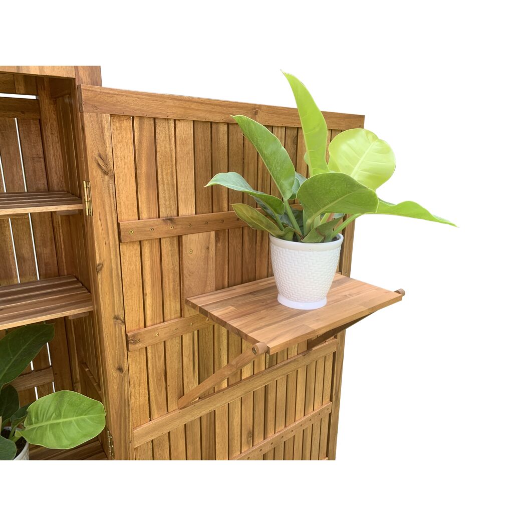 Geräteschrank 'Bella' Akazienholz naturbelassen 100 x 190 x 42,8 cm