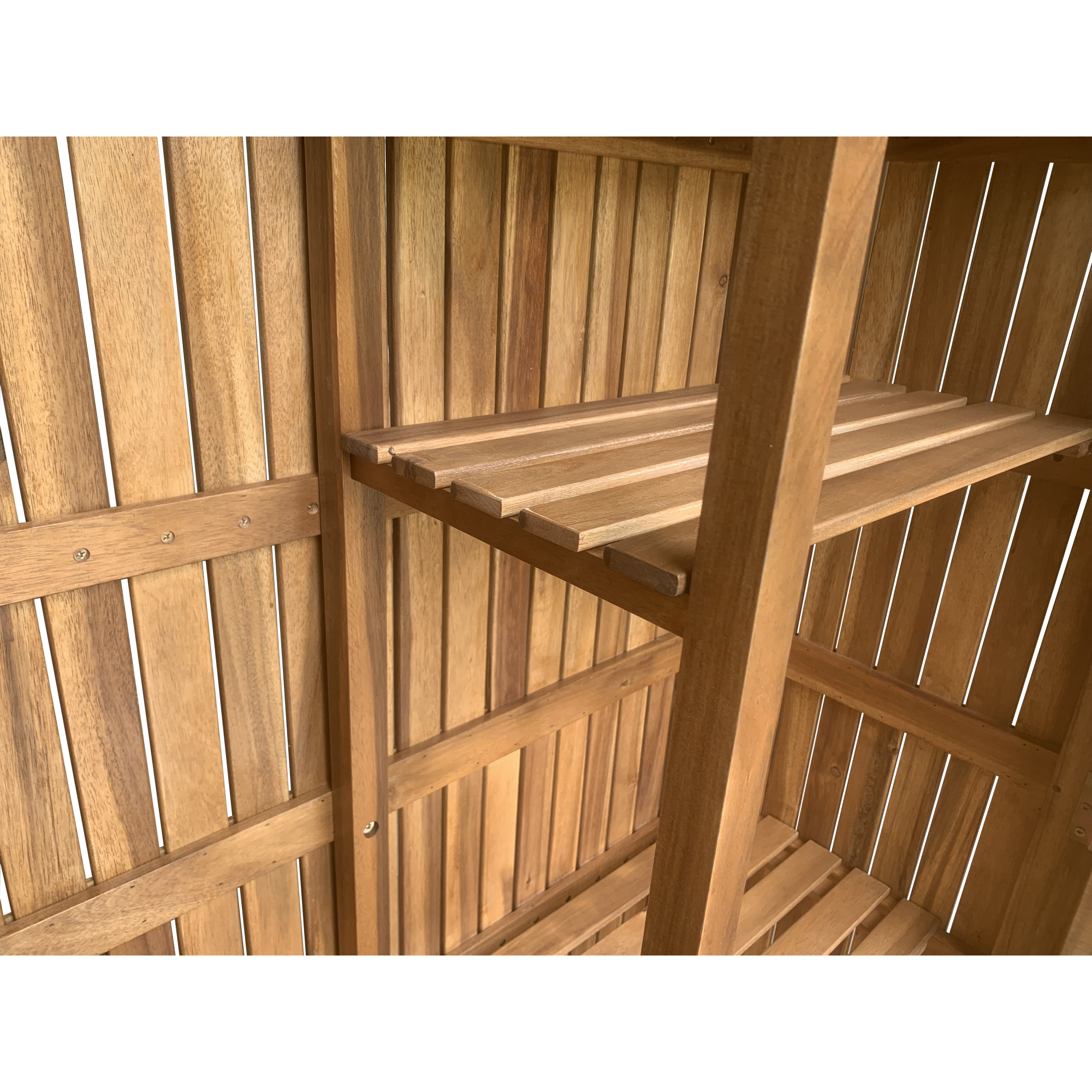 Geräteschrank 'Bella' Akazienholz naturbelassen 100 x 190 x 42,8 cm