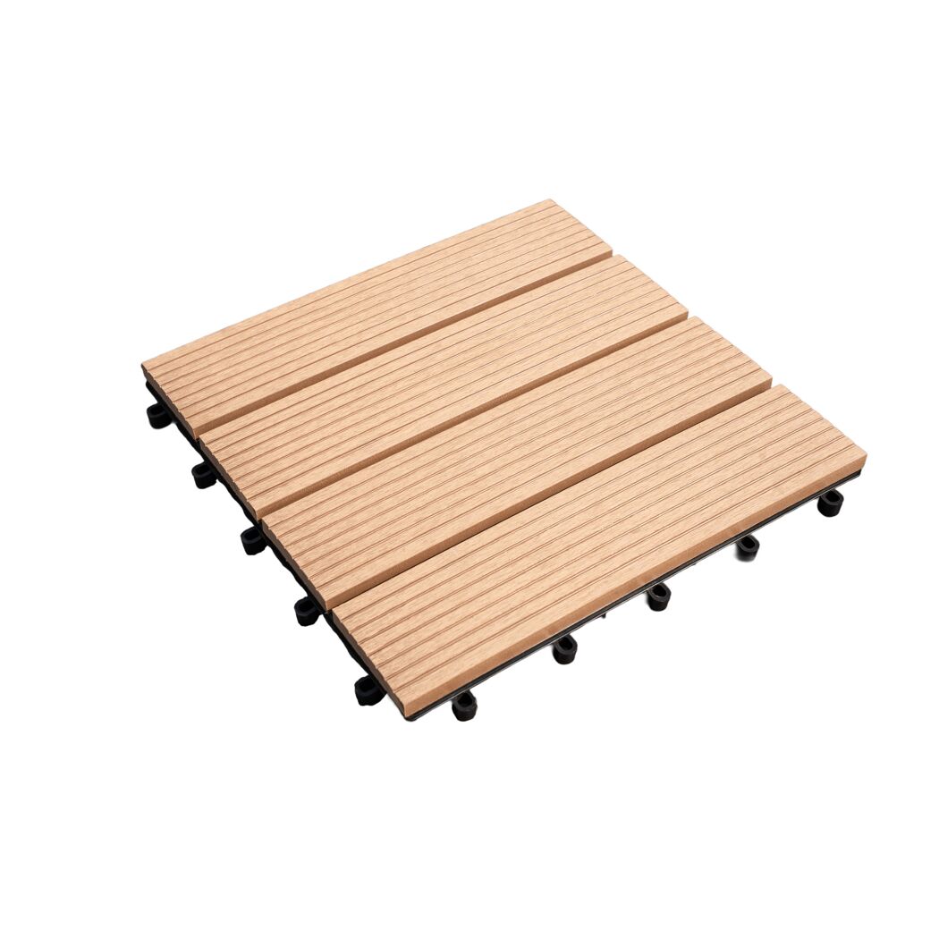 Klickfliese WPC naturfarben/sandfarben 30 x 30 x 2 cm 4 Stück