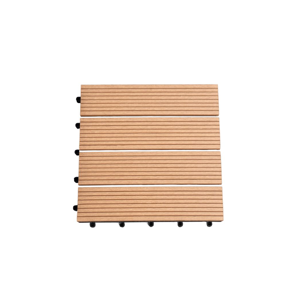 Klickfliese WPC naturfarben/sandfarben 30 x 30 x 2 cm 4 Stück
