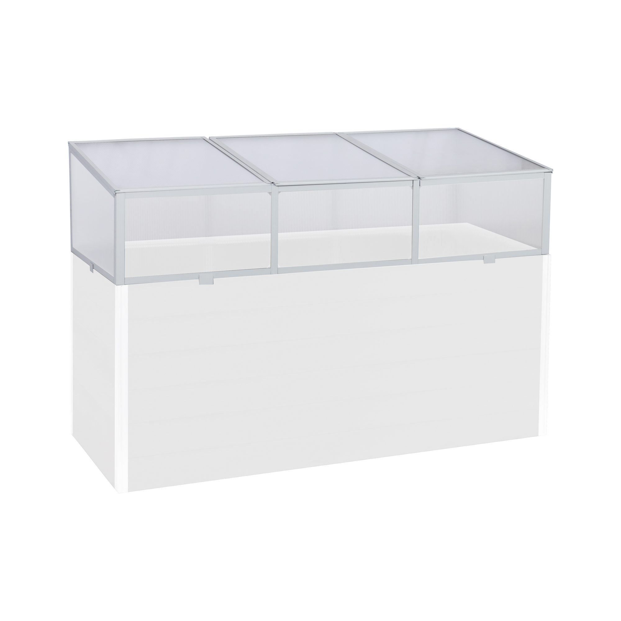 Frühbeet 'Marie' transparent/aluminiumfarben/weiß 160 x 40 x 70 cm